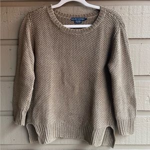 Ralph Lauren linen crew knit tan sweater